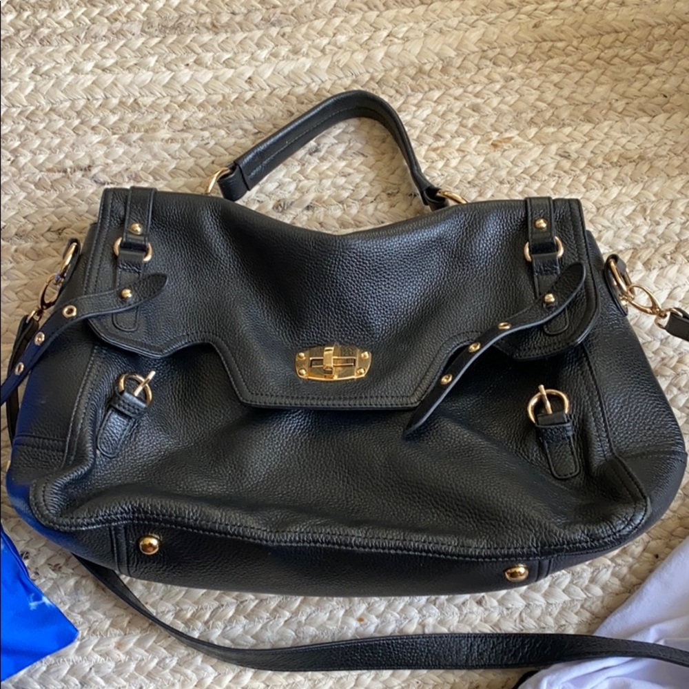 Miu miu black and gold East West Satchel
